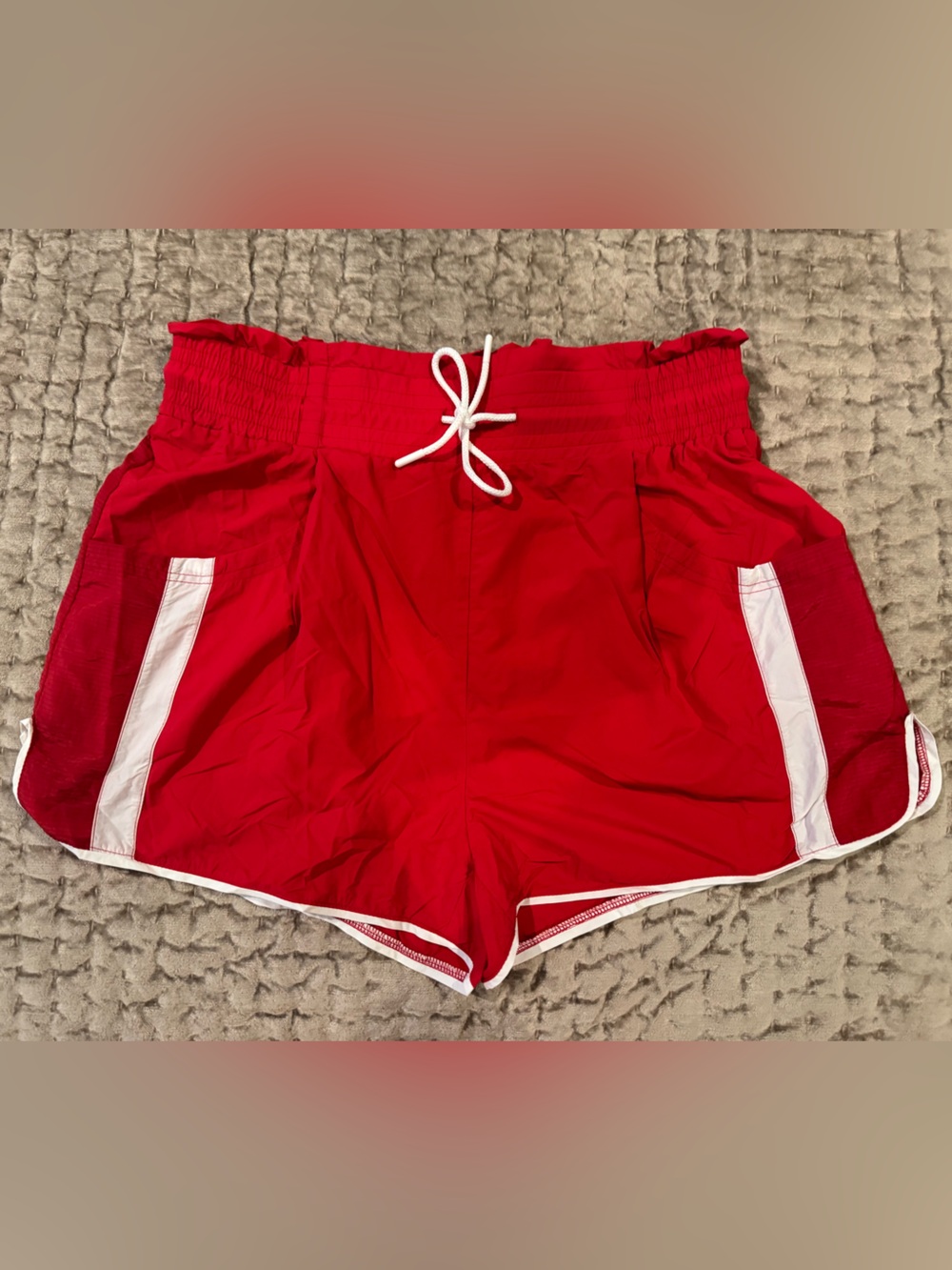 Umgee Red Athletic Shorts with White Trim
